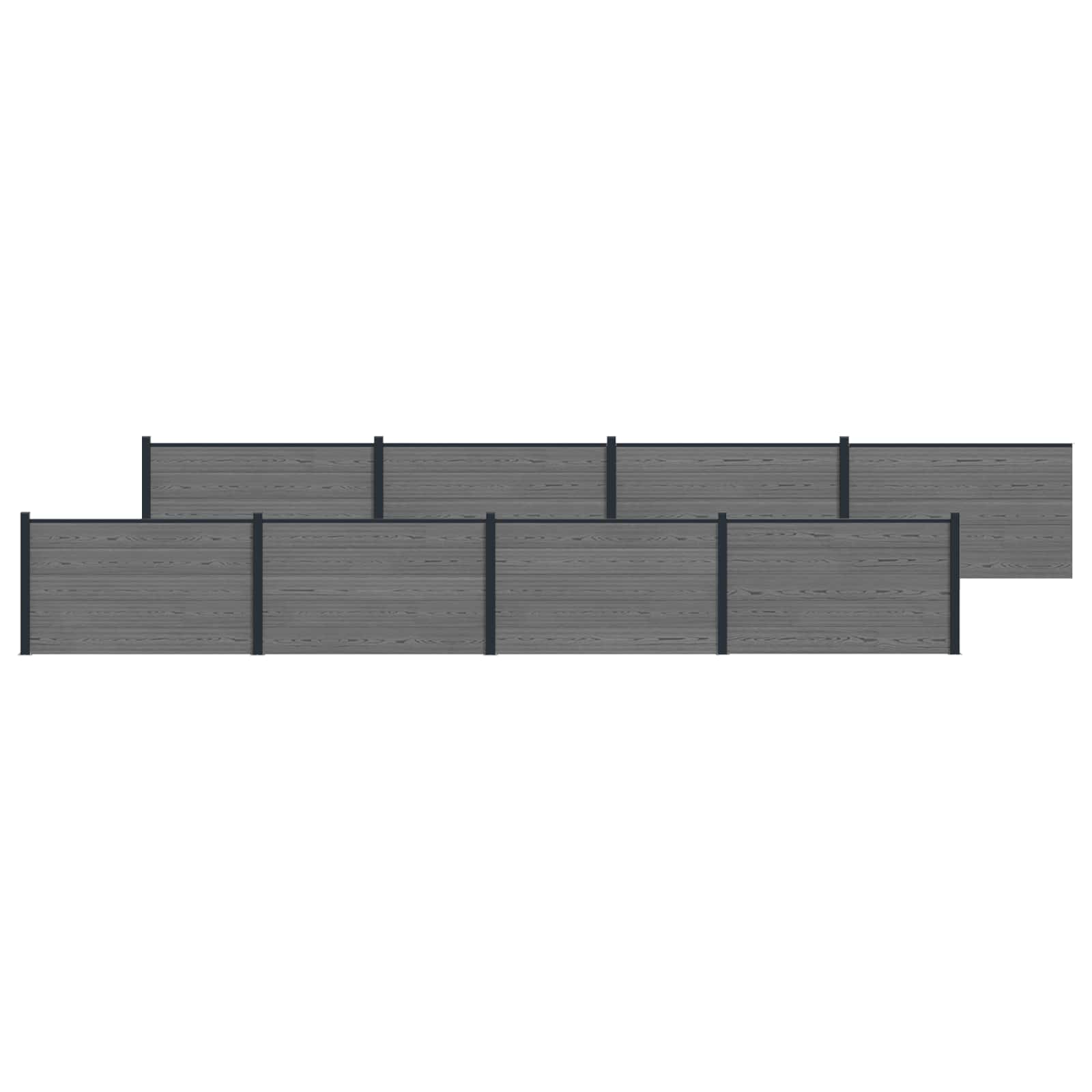 Zaunelement 8 Pcs Wpc Und Aluminium