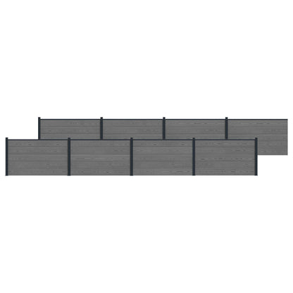 Zaunelement 8 Pcs Wpc Und Aluminium
