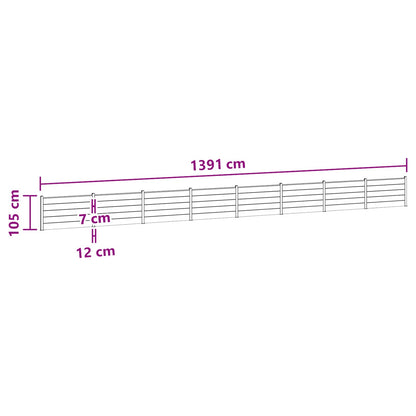 Zaunelement 8 Pcs Wpc Und Aluminium