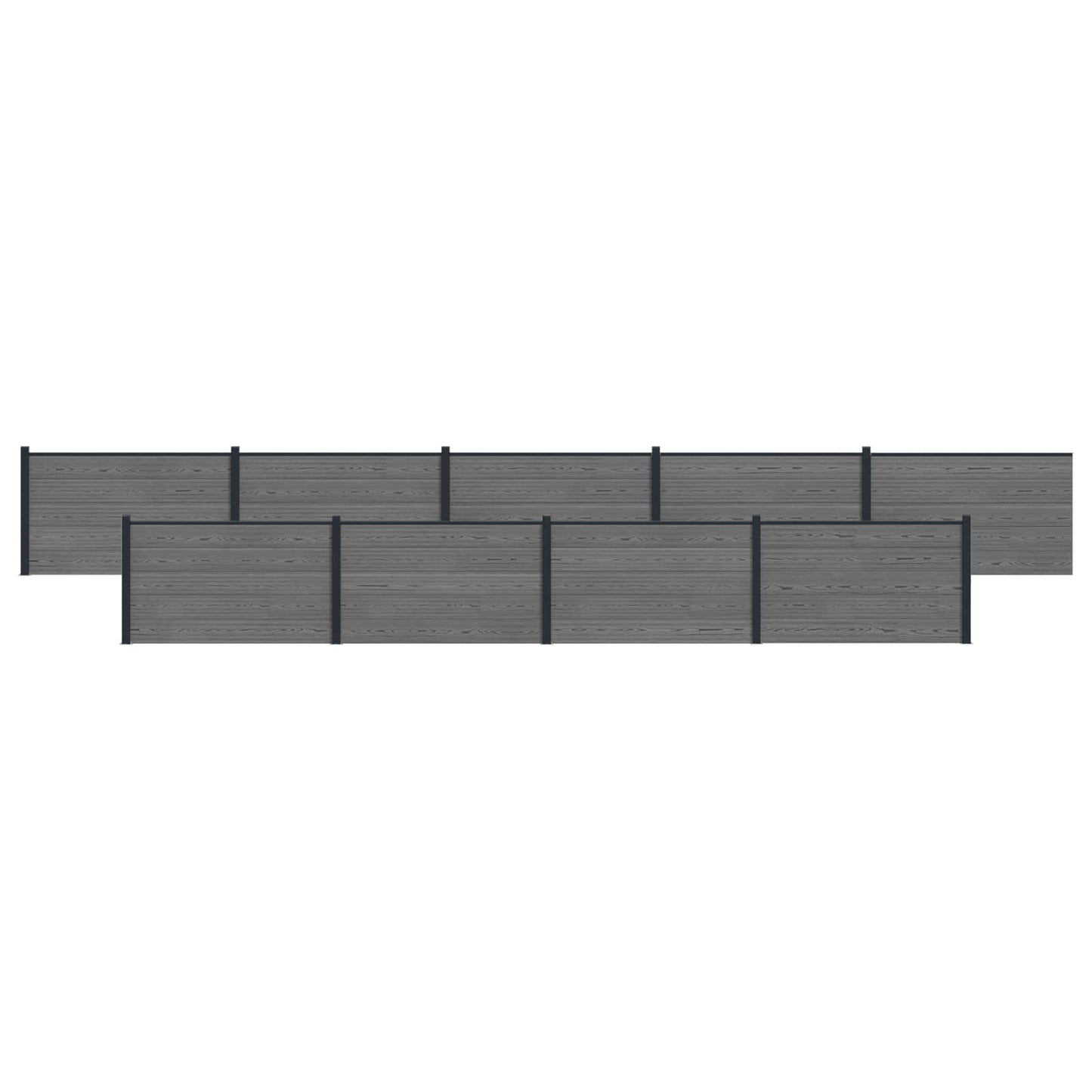 Zaunelement 9 Pcs Wpc Und Aluminium