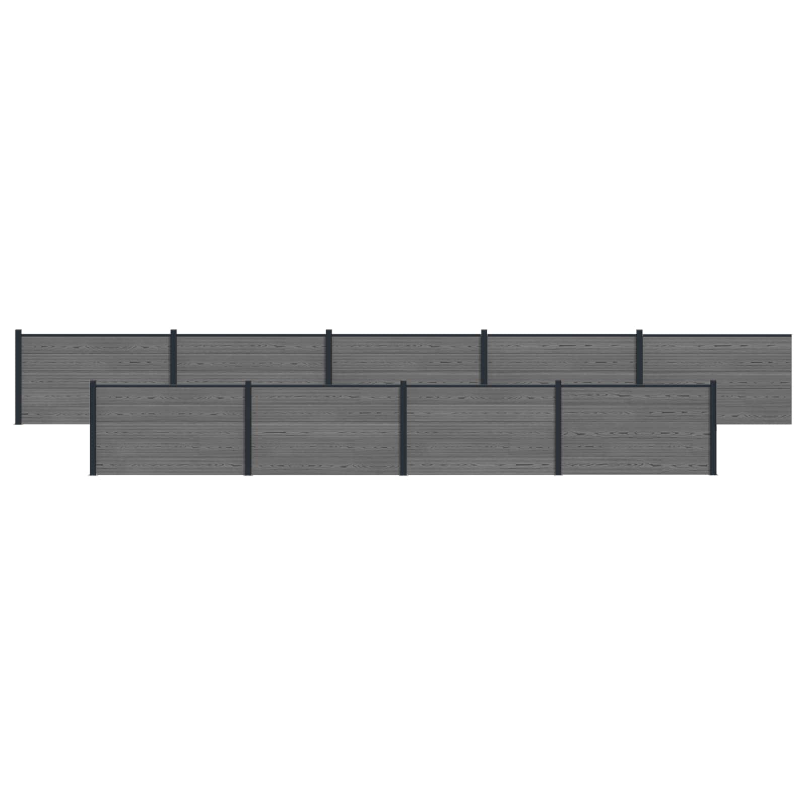 Zaunelement 9 Pcs Wpc Und Aluminium