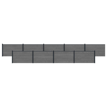 Zaunelement 9 Pcs Wpc Und Aluminium