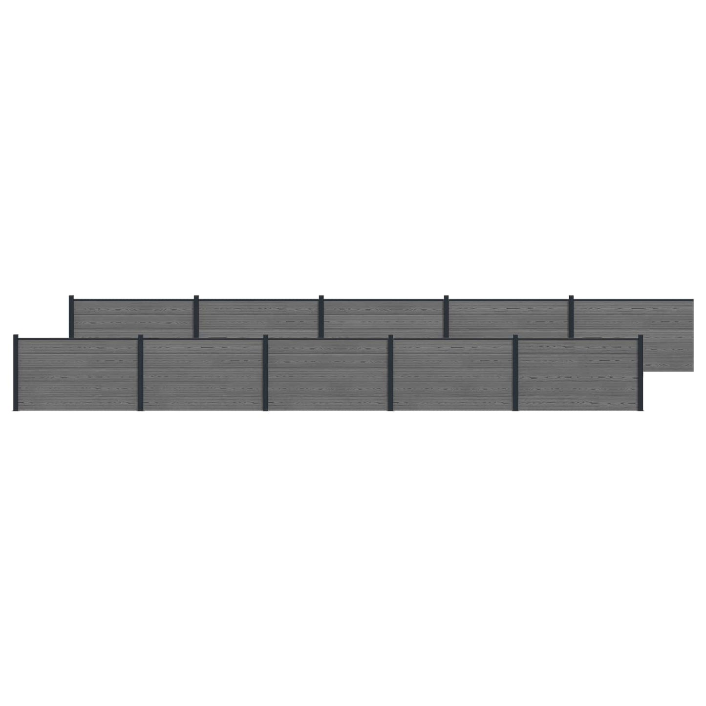 Zaunelement 10 Pcs Wpc Und Aluminium