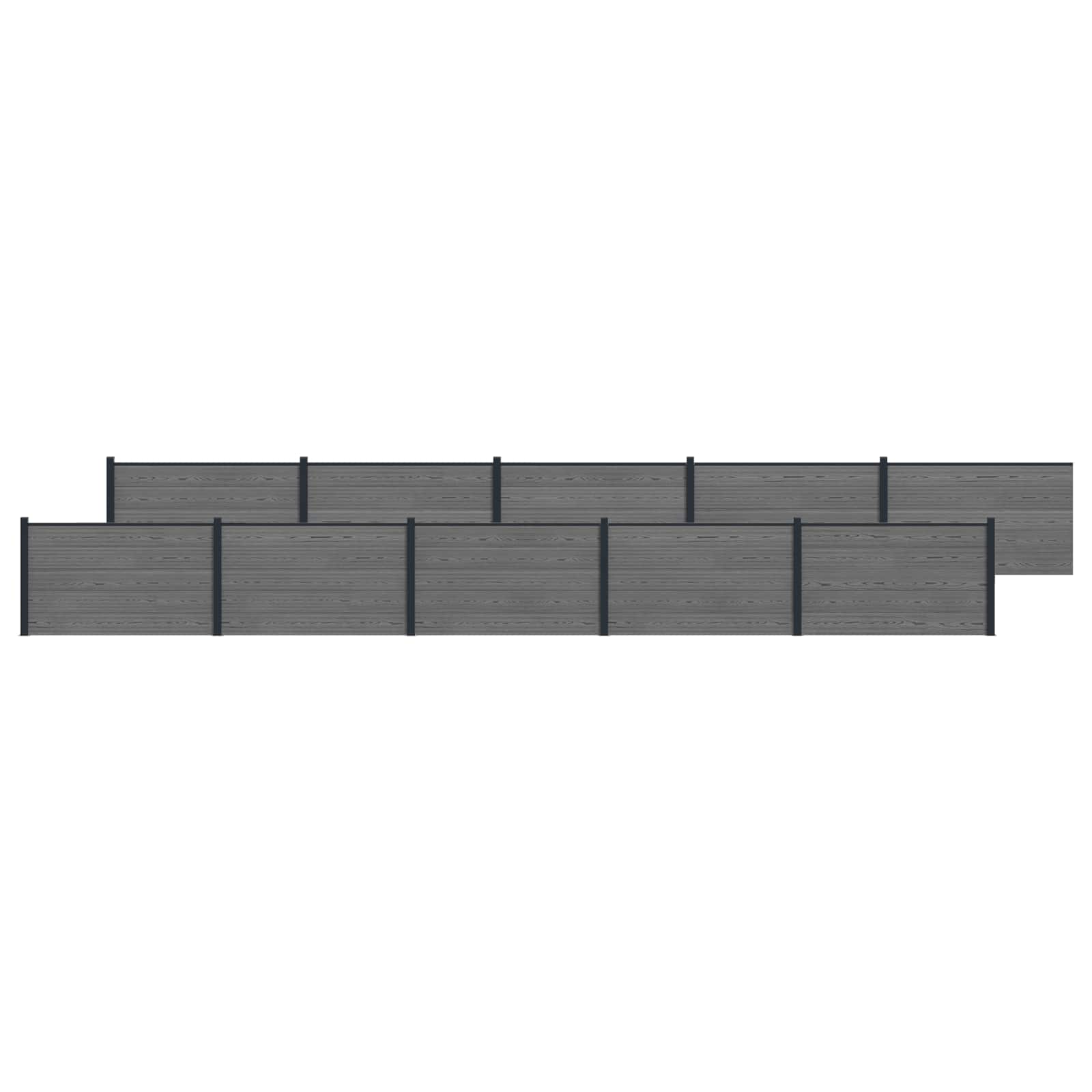 Zaunelement 10 Pcs Wpc Und Aluminium