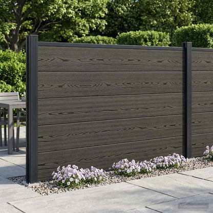 Zaunelement 8 Pcs Wpc Und Aluminium