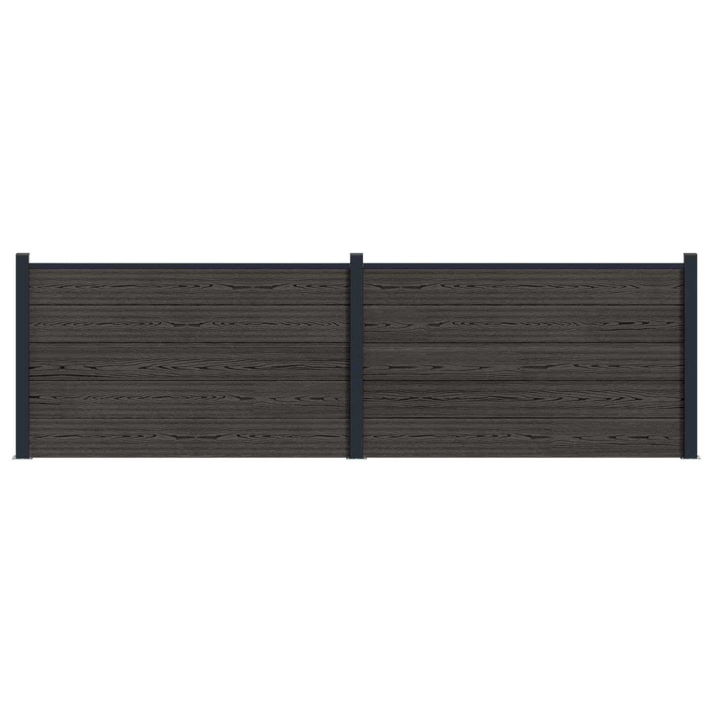Zaunelement 2 Pcs Wpc Und Aluminium