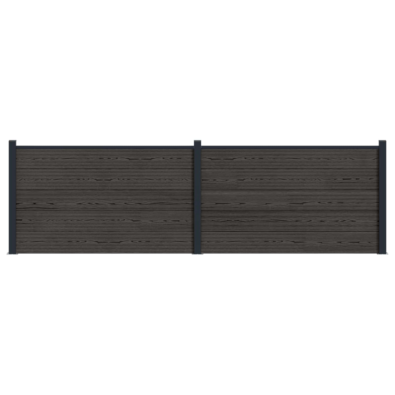 Zaunelement 2 Pcs Wpc Und Aluminium