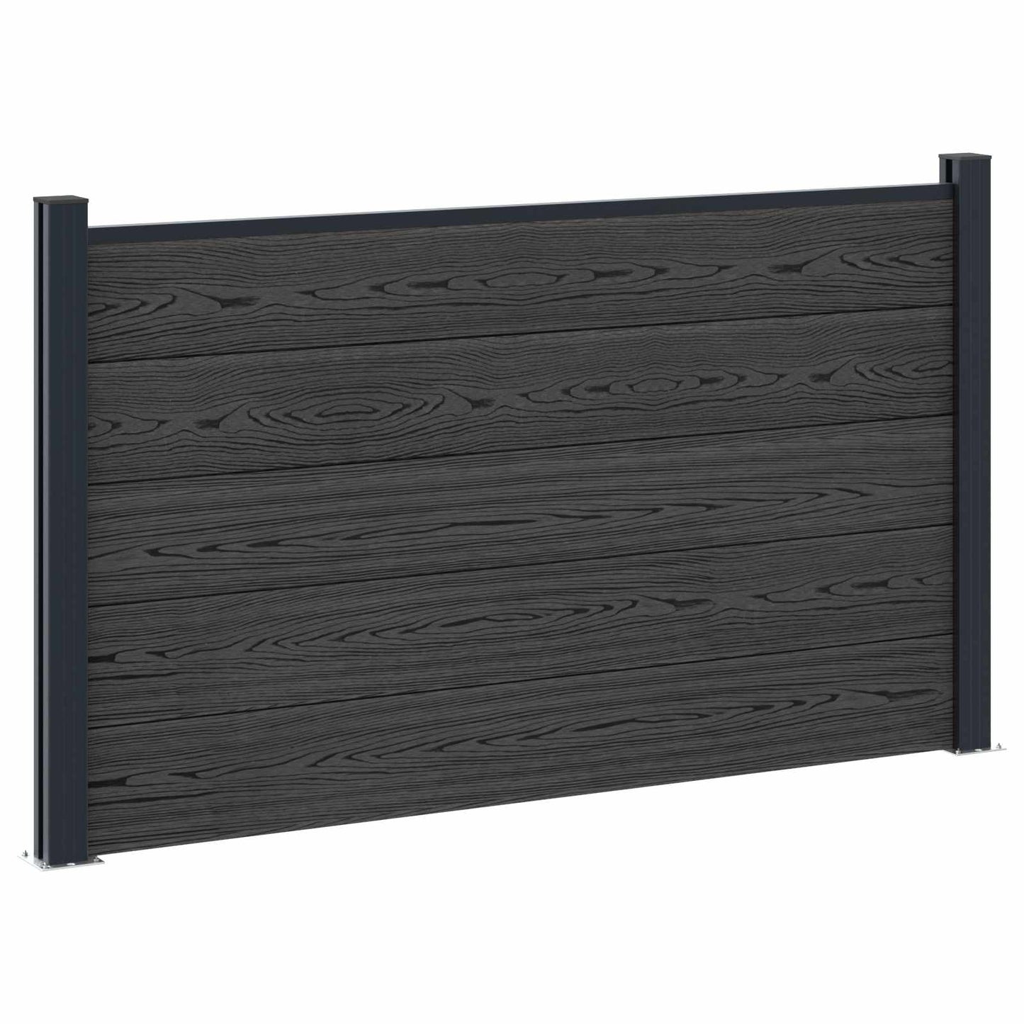 Zaunelement 2 Pcs Wpc Und Aluminium