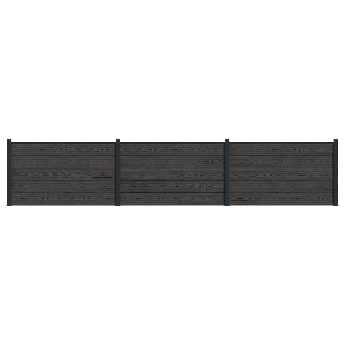 Zaunelement 3 Pcs Wpc Und Aluminium