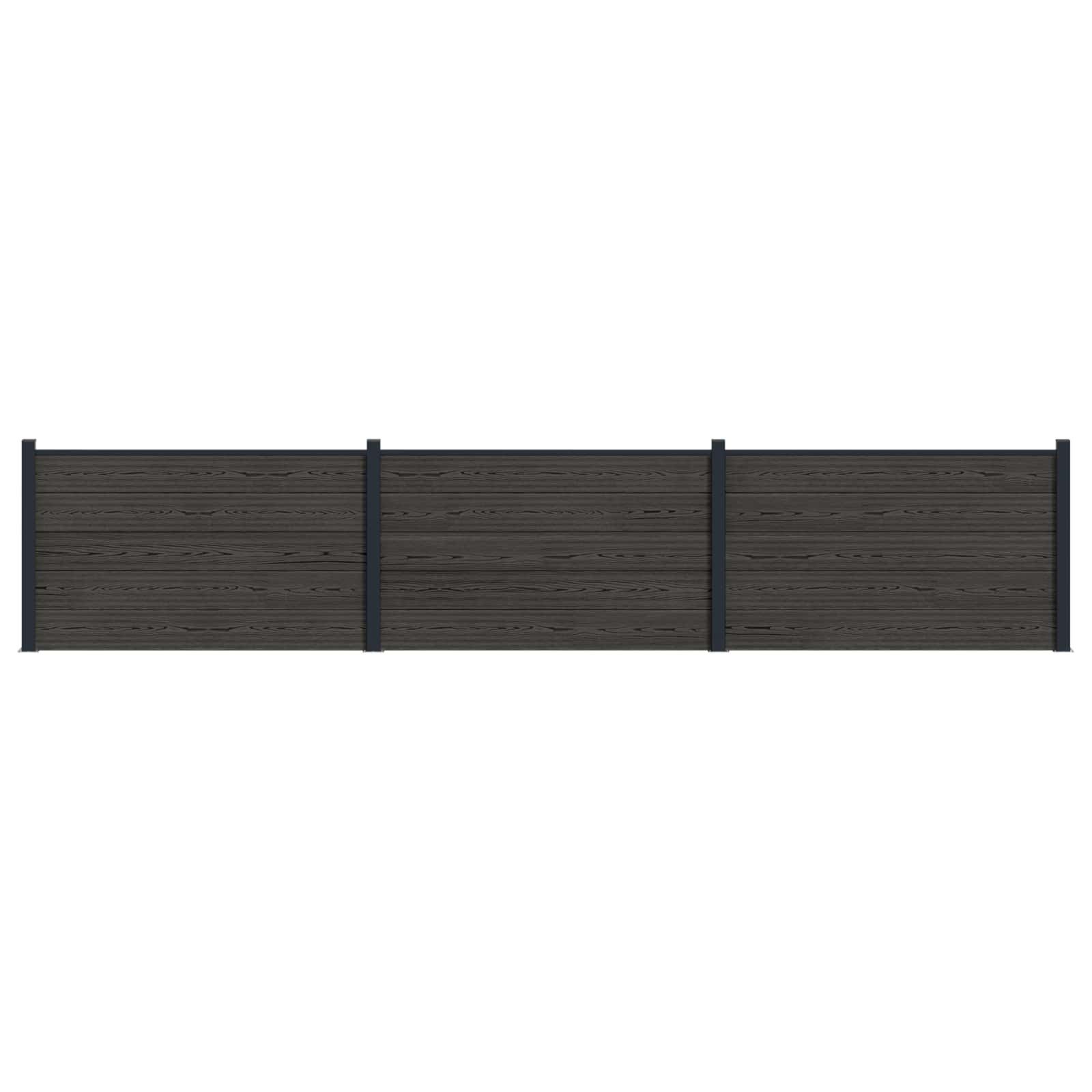 Zaunelement 3 Pcs Wpc Und Aluminium