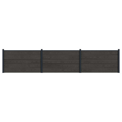Zaunelement 3 Pcs Wpc Und Aluminium