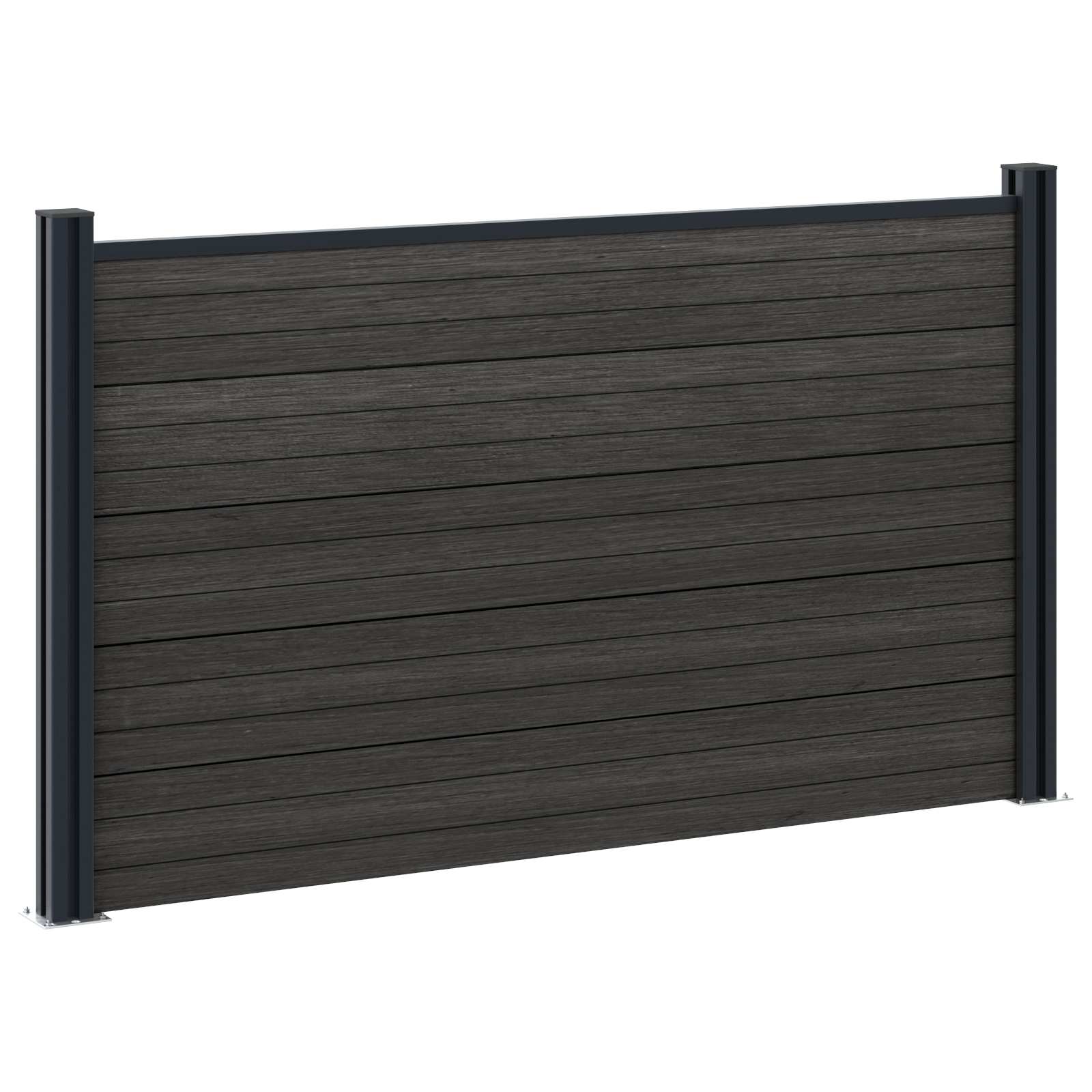 Zaunelement 4 Pcs Wpc Und Aluminium