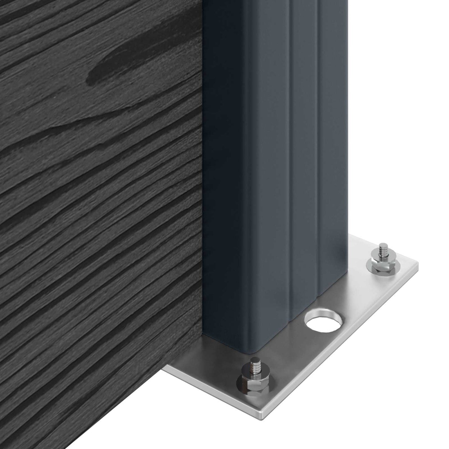 Zaunelement 5 Pcs Wpc Und Aluminium