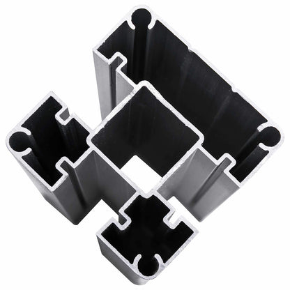 Zaunelement 5 Pcs Wpc Und Aluminium