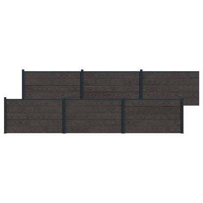 Zaunelement 6 Pcs Wpc Und Aluminium