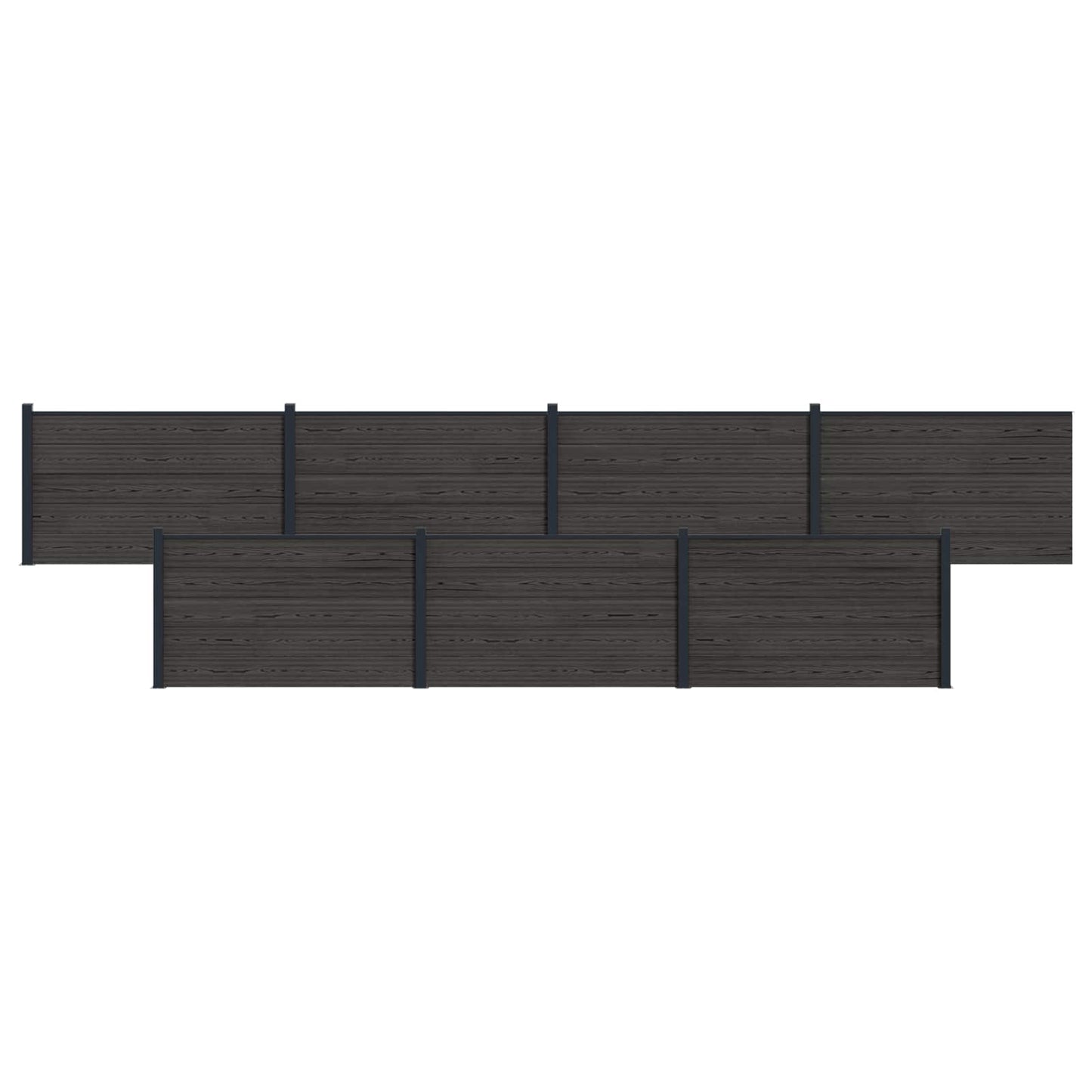 Zaunelement 7 Pcs Wpc Und Aluminium
