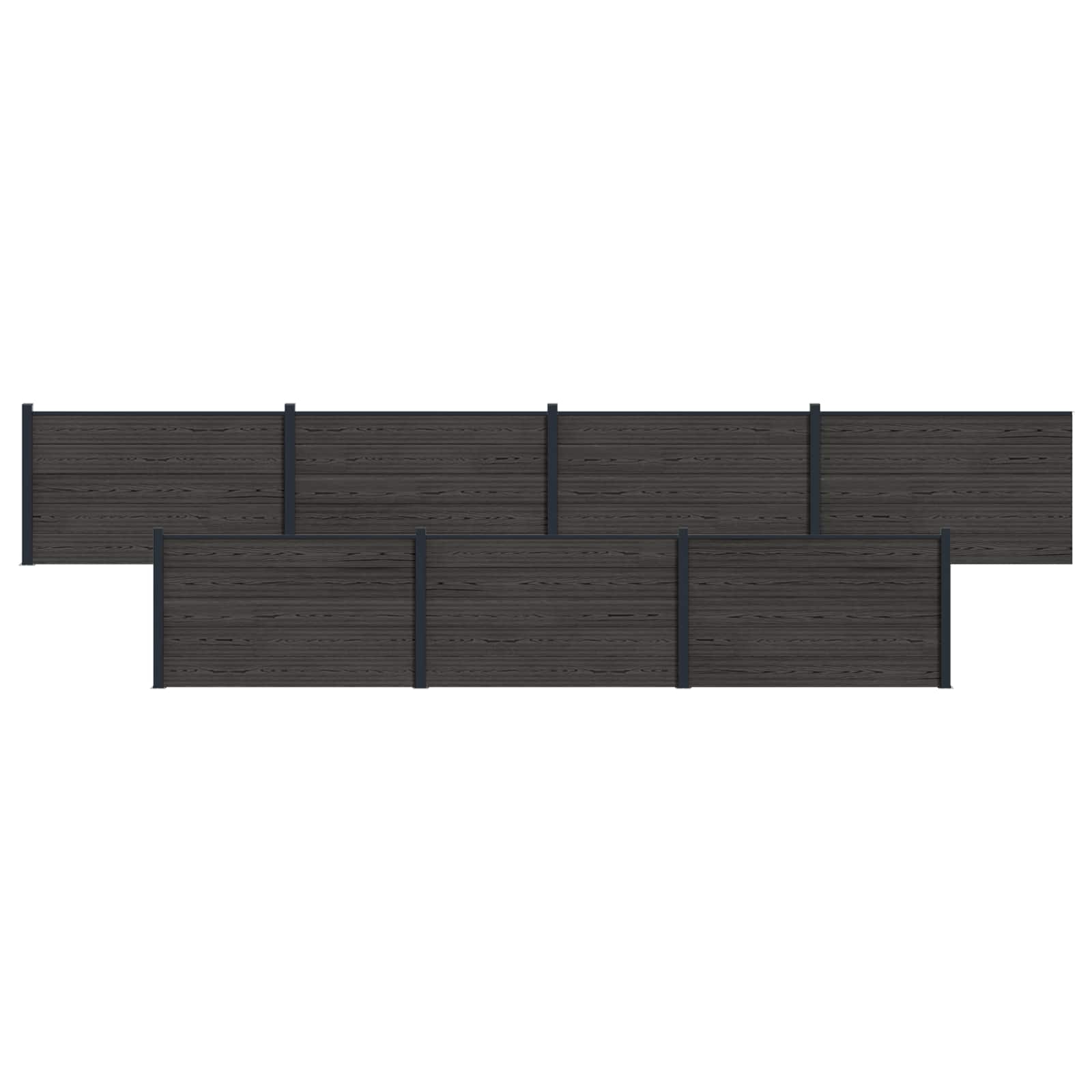 Zaunelement 7 Pcs Wpc Und Aluminium