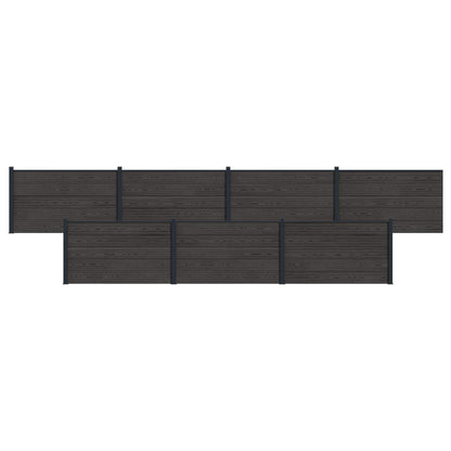 Zaunelement 7 Pcs Wpc Und Aluminium