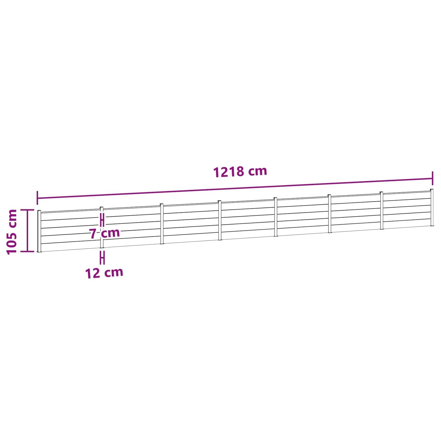 Zaunelement 7 Pcs Wpc Und Aluminium