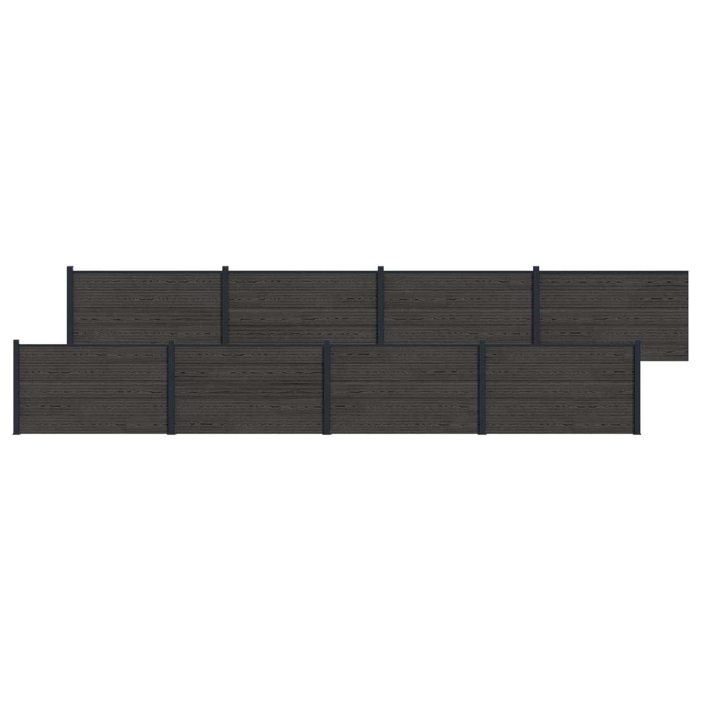 Zaunelement 8 Pcs Wpc Und Aluminium