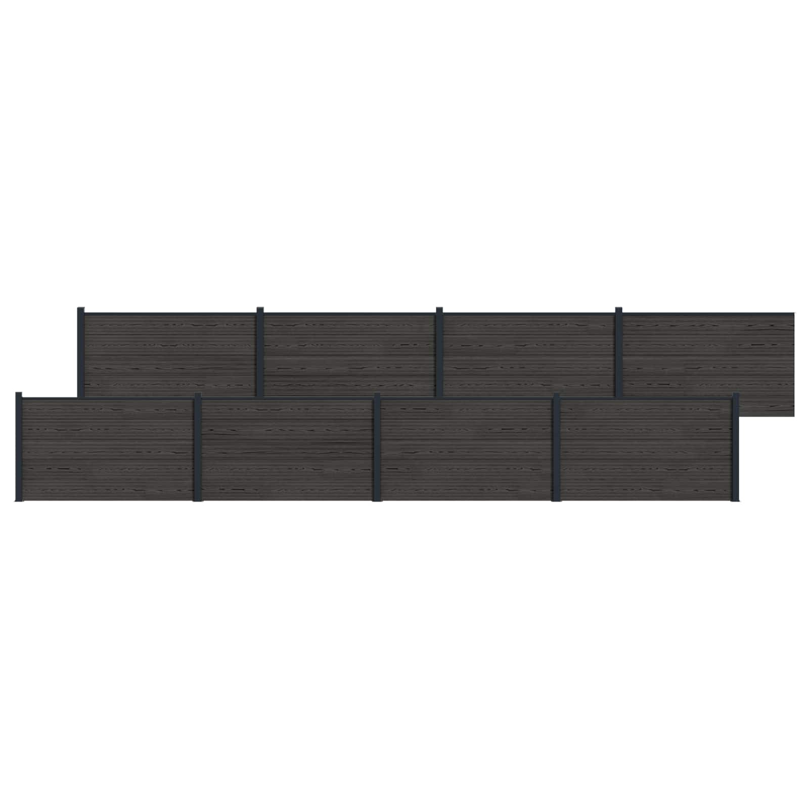 Zaunelement 8 Pcs Wpc Und Aluminium