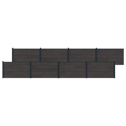 Zaunelement 8 Pcs Wpc Und Aluminium
