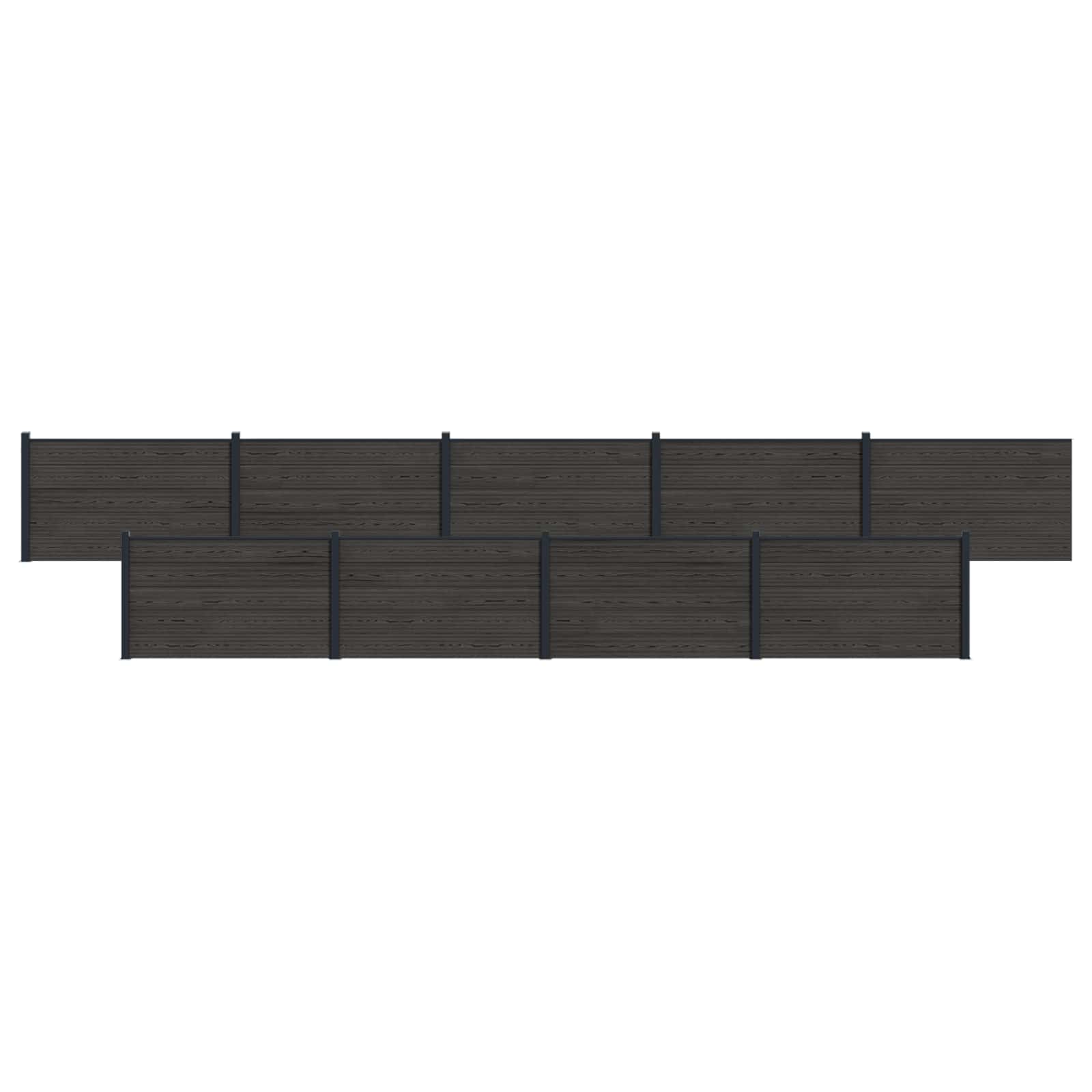 Zaunelement 9 Pcs Wpc Und Aluminium