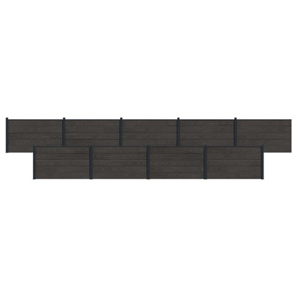 Zaunelement 9 Pcs Wpc Und Aluminium