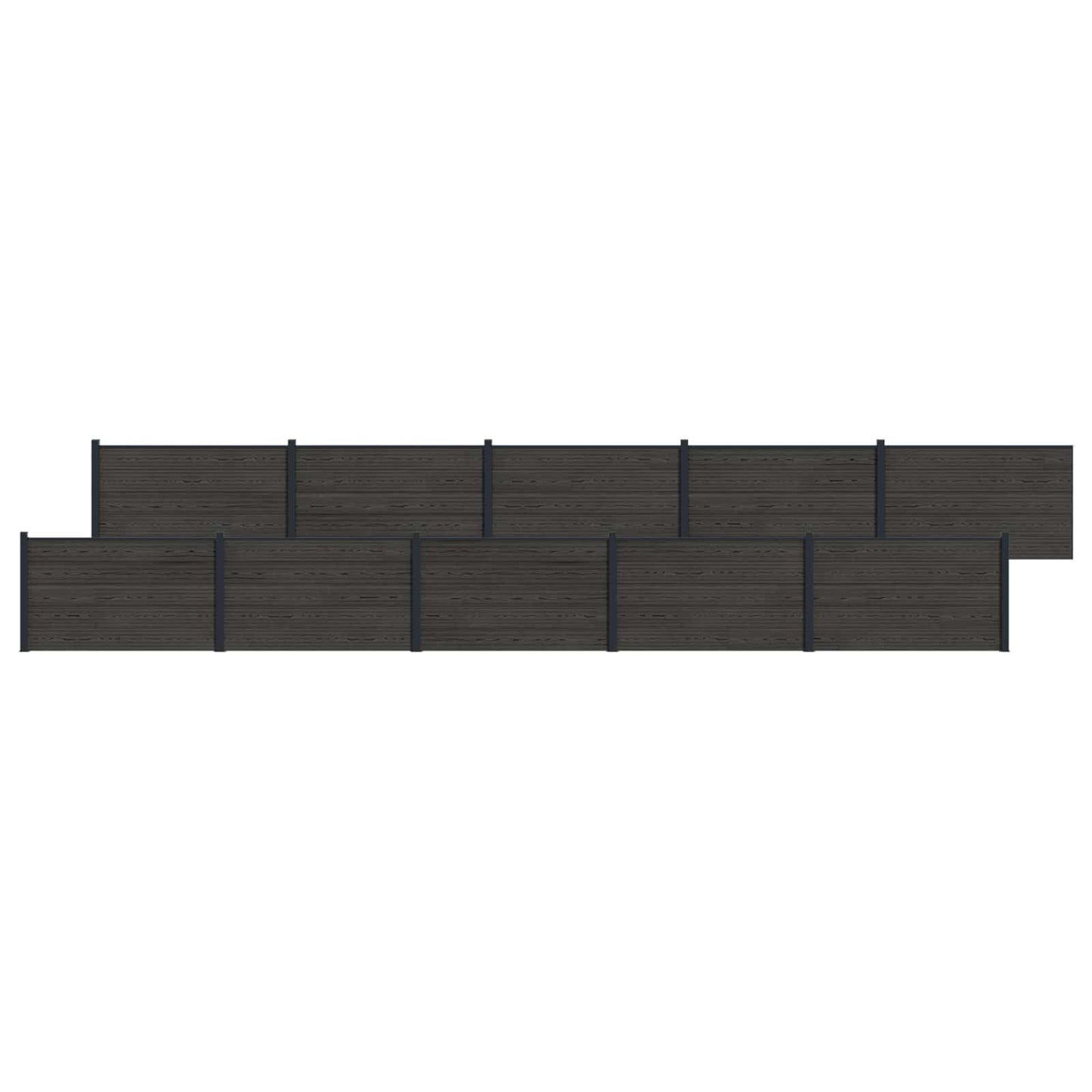 Zaunelement 10 Pcs Wpc Und Aluminium