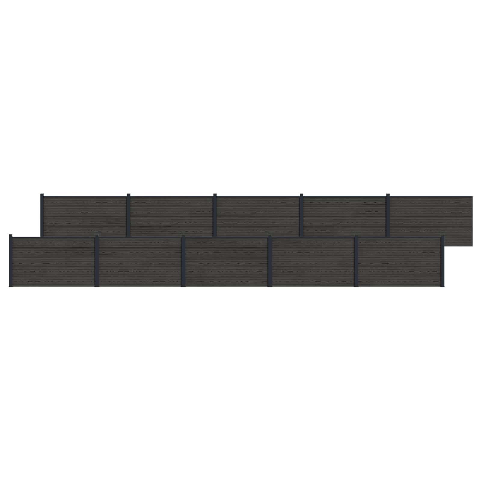 Zaunelement 10 Pcs Wpc Und Aluminium
