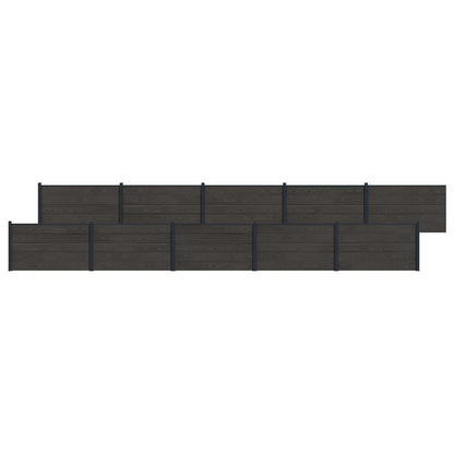 Zaunelement 10 Pcs Wpc Und Aluminium