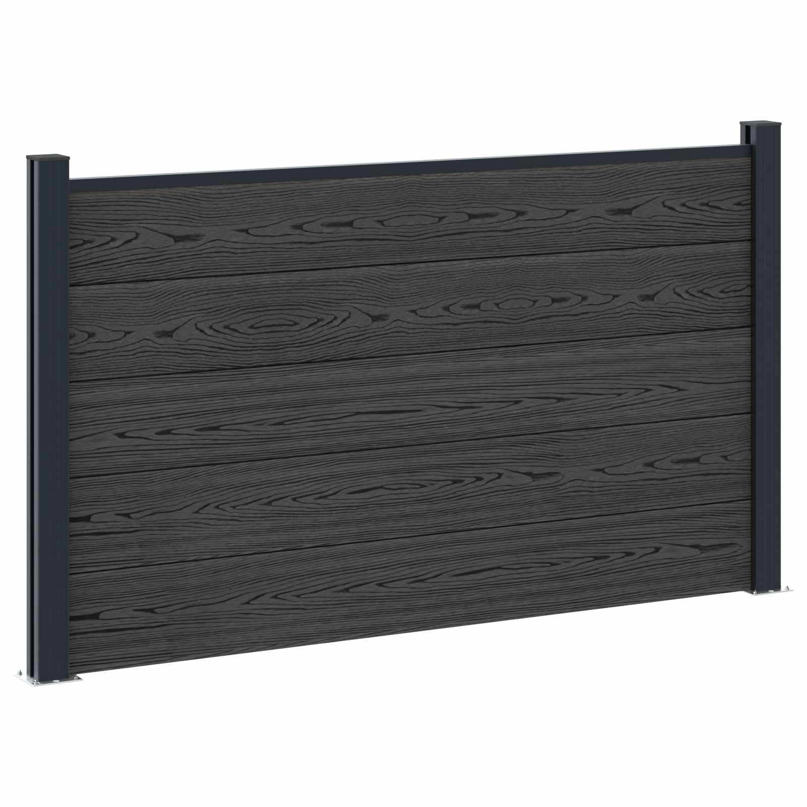 Zaunelement 10 Pcs Wpc Und Aluminium