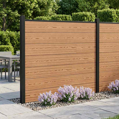 Zaunelement 5 Pcs Wpc Und Aluminium