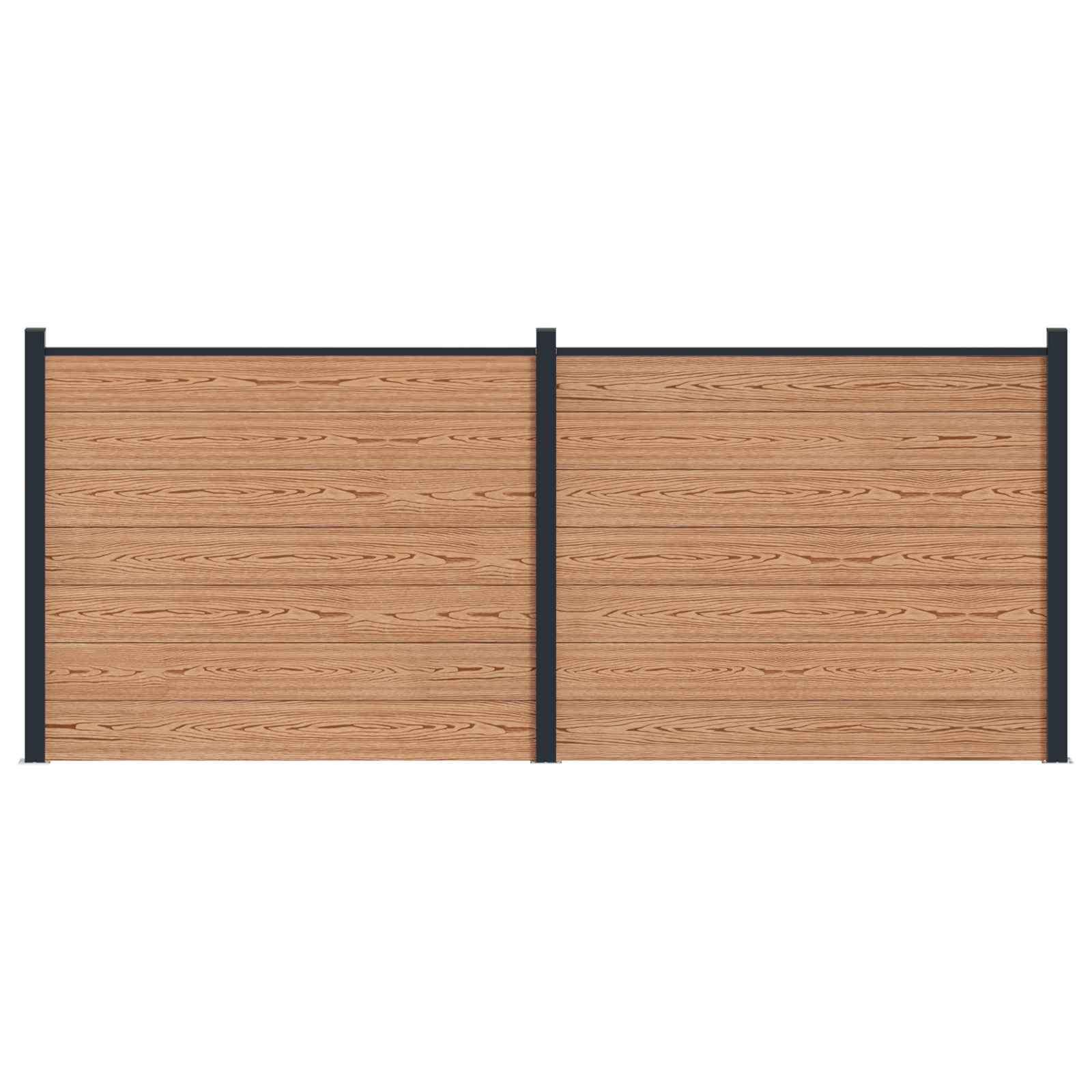 Zaunelement 2 Pcs Wpc Und Aluminium