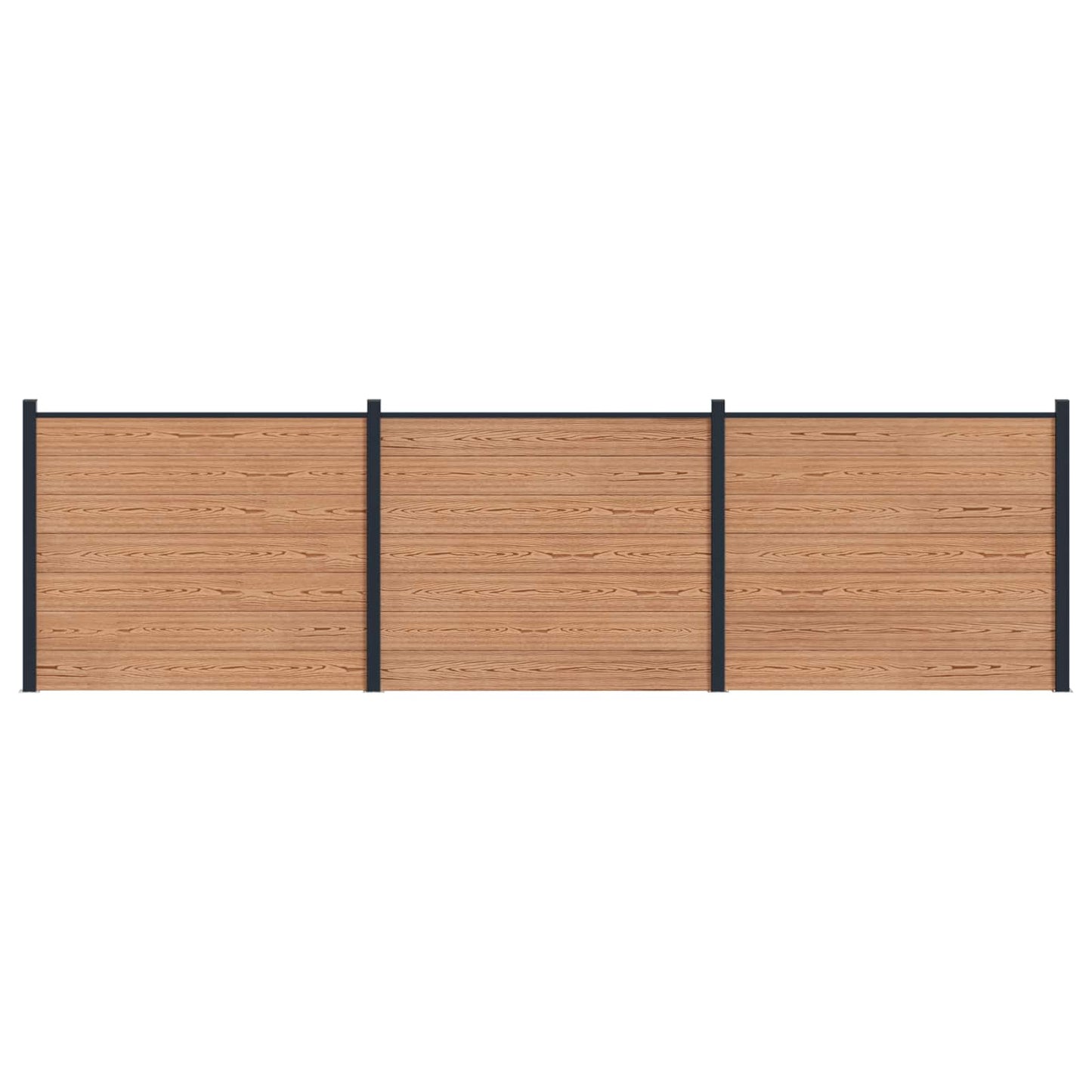 Zaunelement 3 Pcs Wpc Und Aluminium