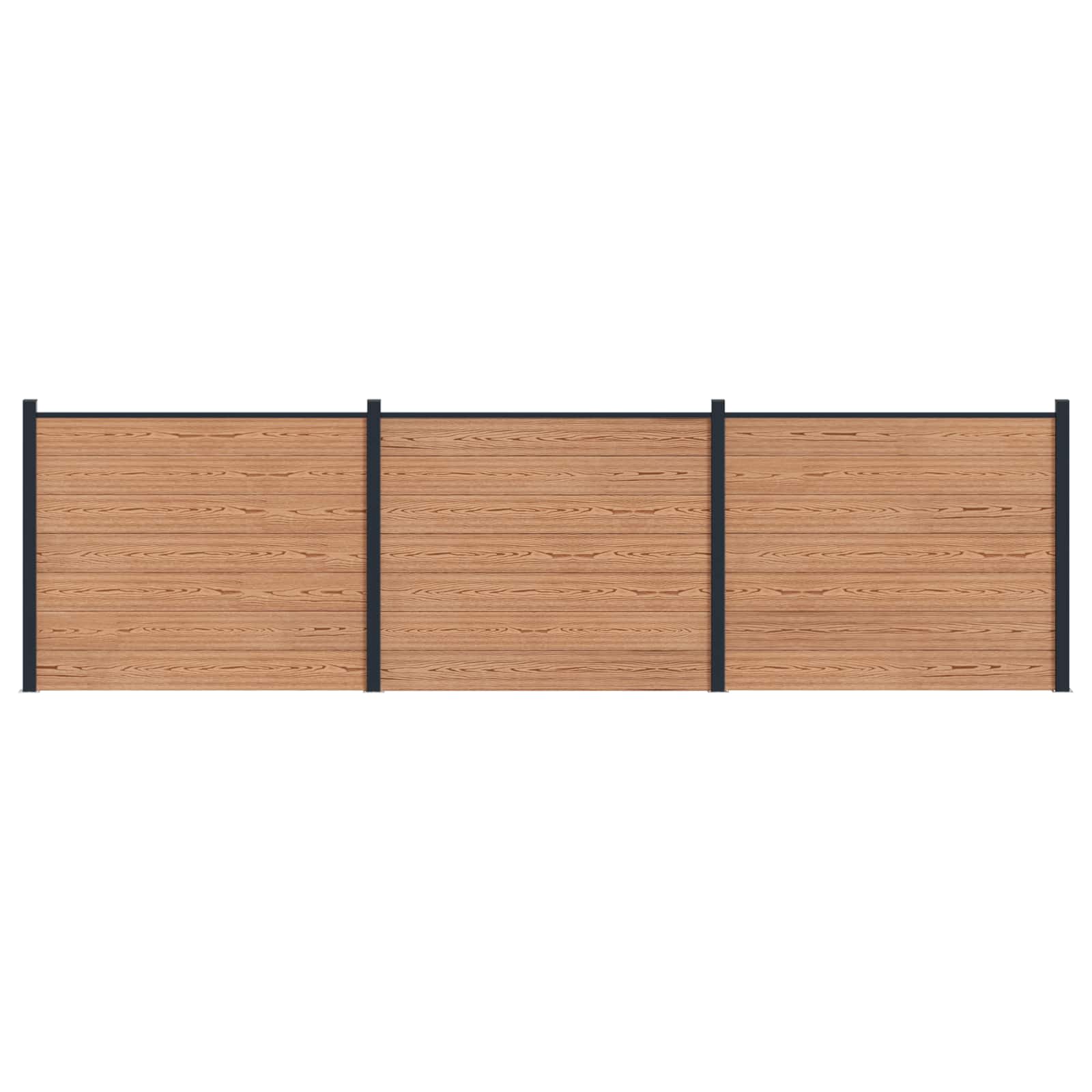 Zaunelement 3 Pcs Wpc Und Aluminium