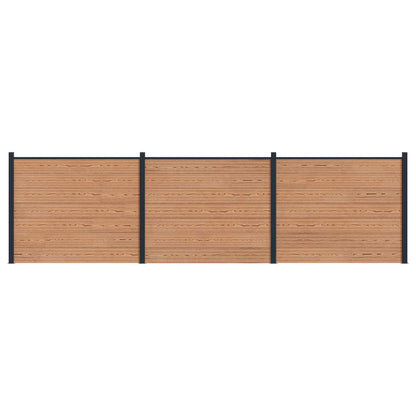Zaunelement 3 Pcs Wpc Und Aluminium