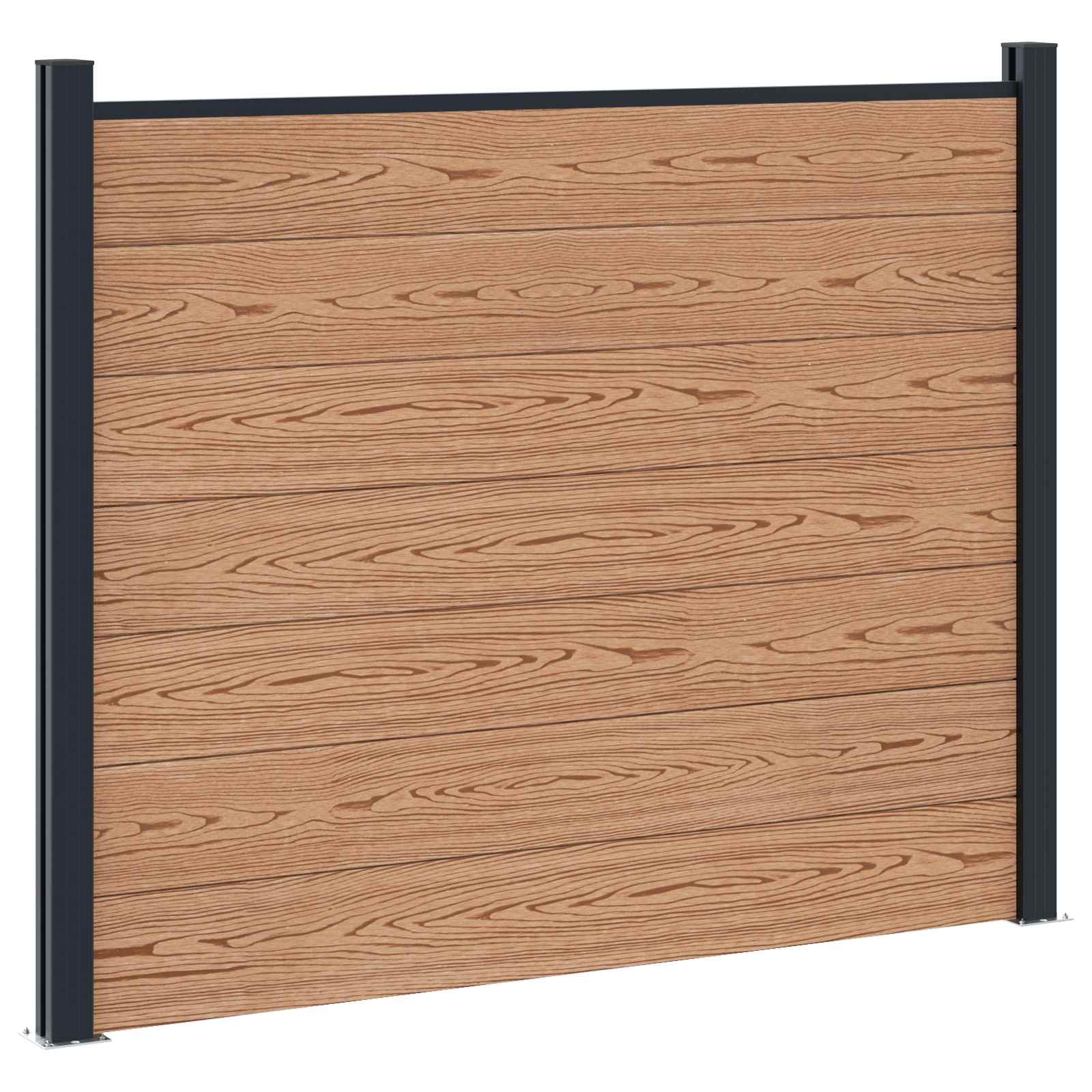 Zaunelement 3 Pcs Wpc Und Aluminium