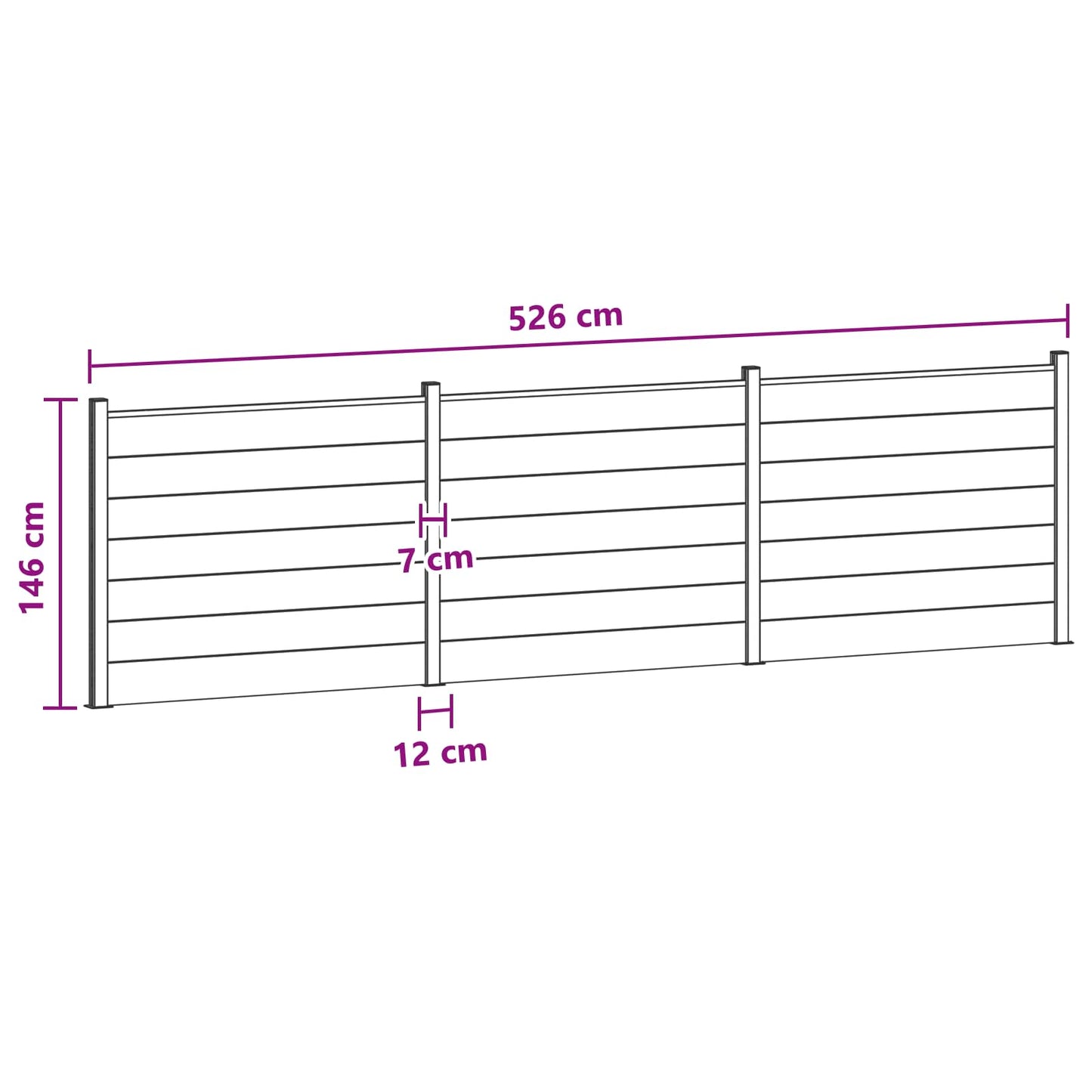 Zaunelement 3 Pcs Wpc Und Aluminium