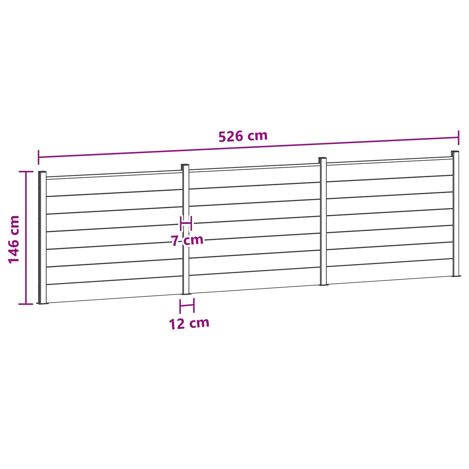 Zaunelement 3 Pcs Wpc Und Aluminium
