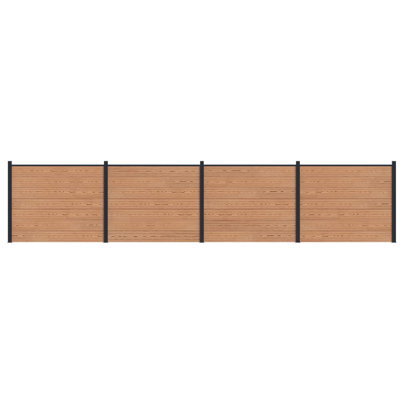 Zaunelement 4 Pcs Wpc Und Aluminium