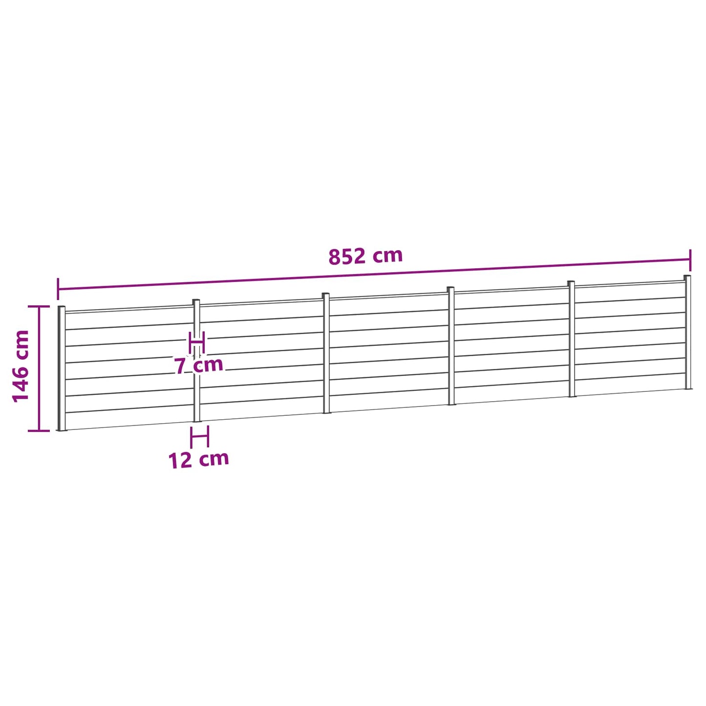 Zaunelement 5 Pcs Wpc Und Aluminium