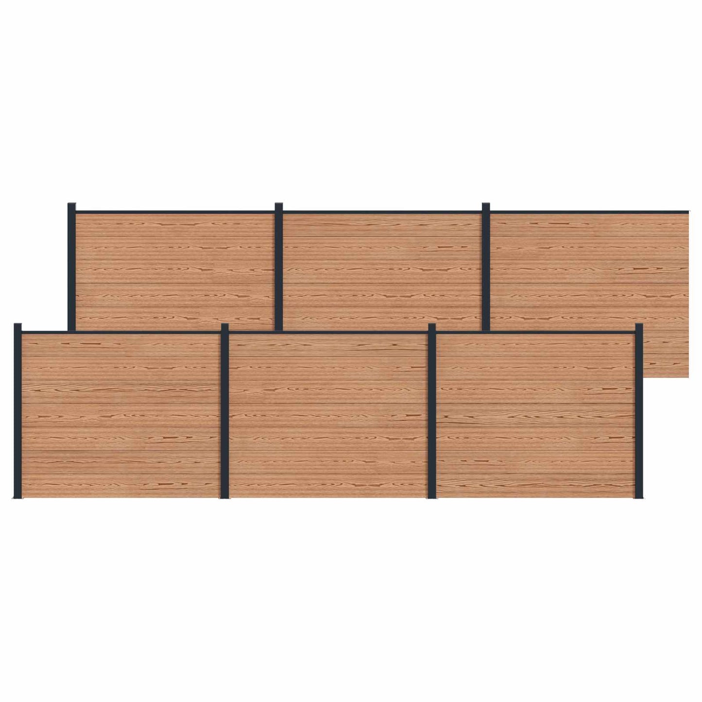 Zaunelement 6 Pcs Wpc Und Aluminium