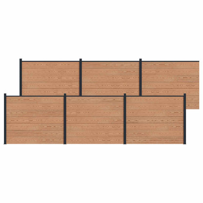 Zaunelement 6 Pcs Wpc Und Aluminium