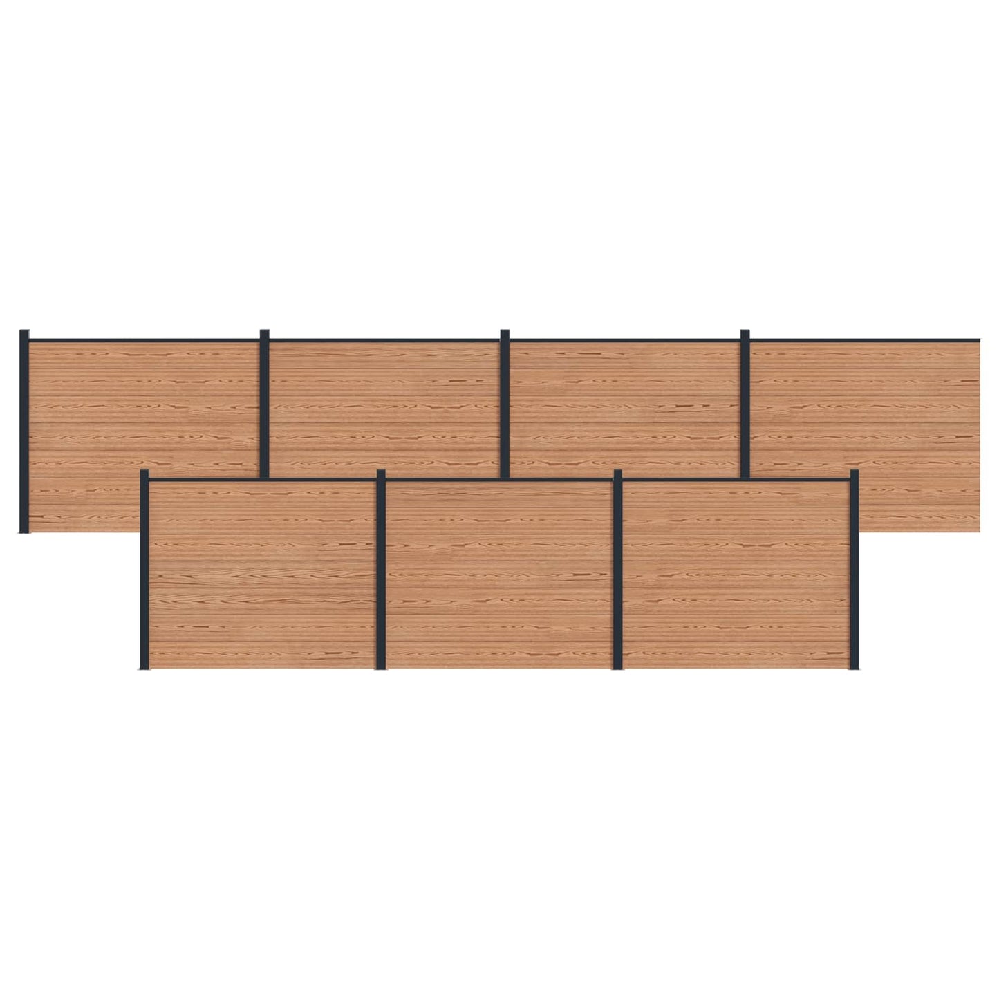 Zaunelement 7 Pcs Wpc Und Aluminium
