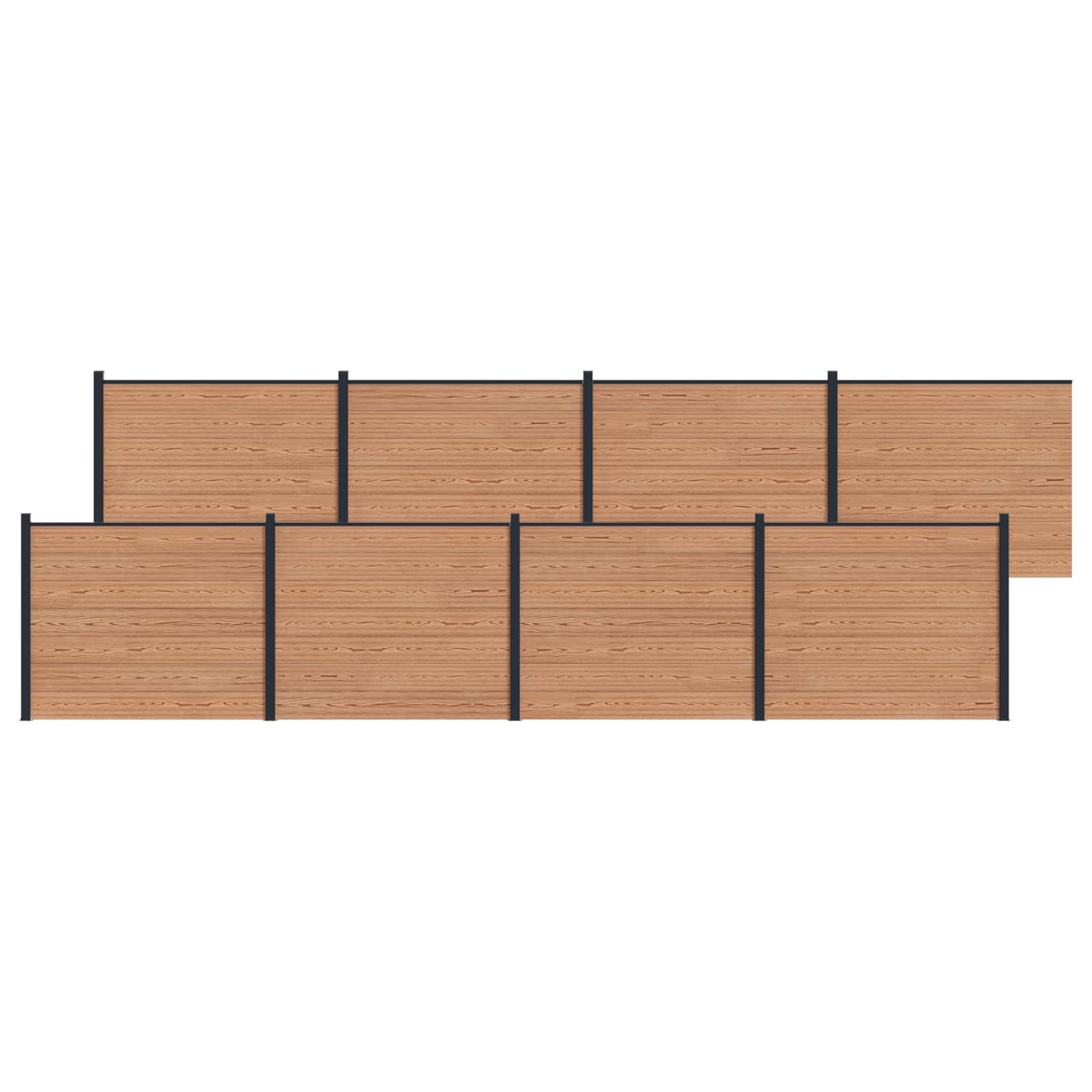 Zaunelement 8 Pcs Wpc Und Aluminium