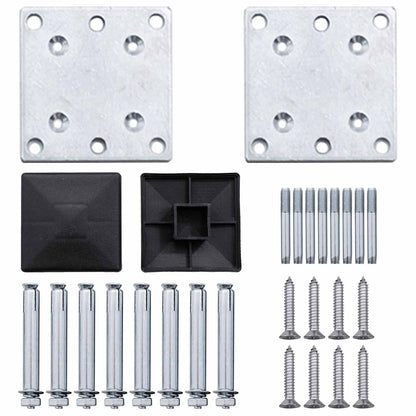 Zaunelement 9 Pcs Wpc Und Aluminium