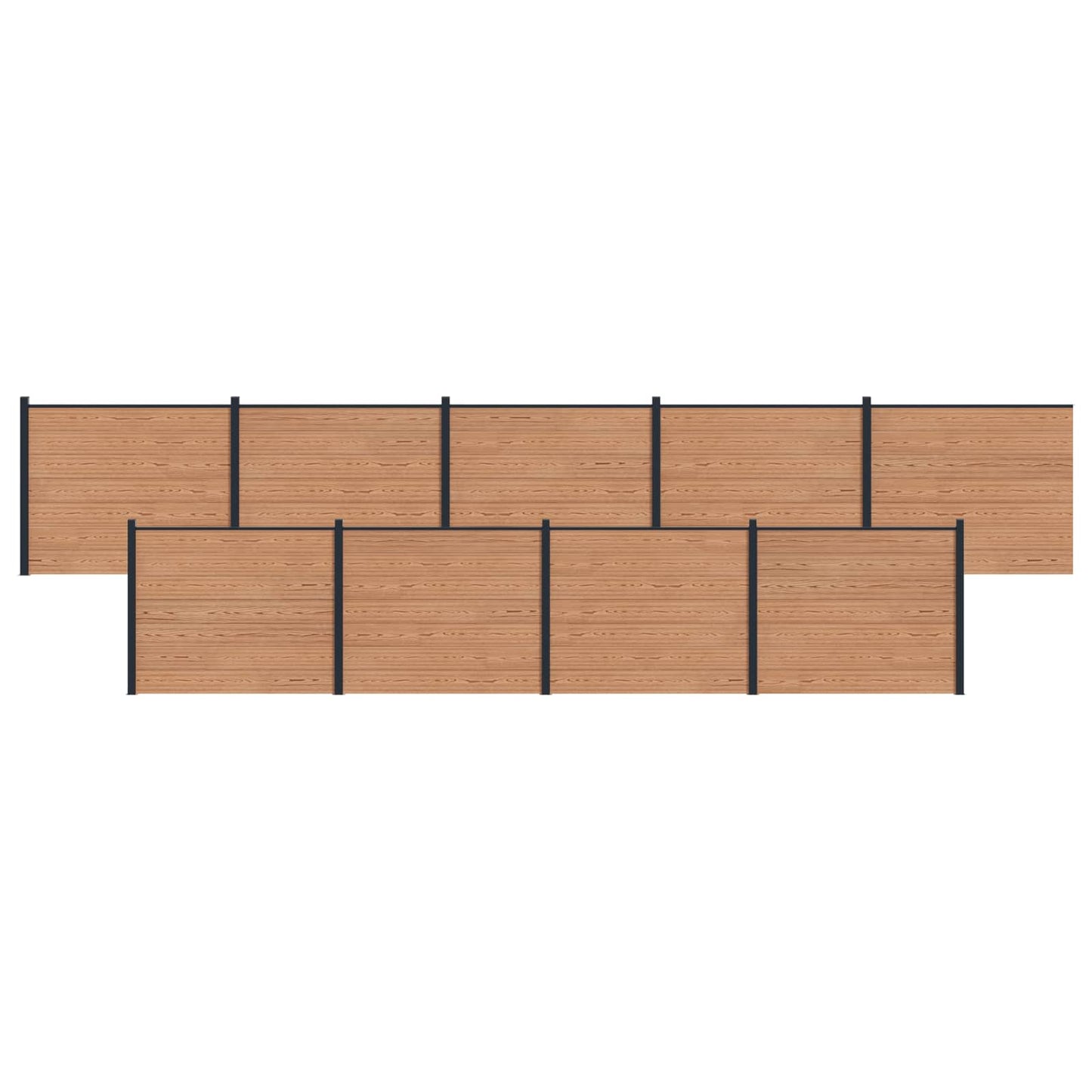 Zaunelement 9 Pcs Wpc Und Aluminium