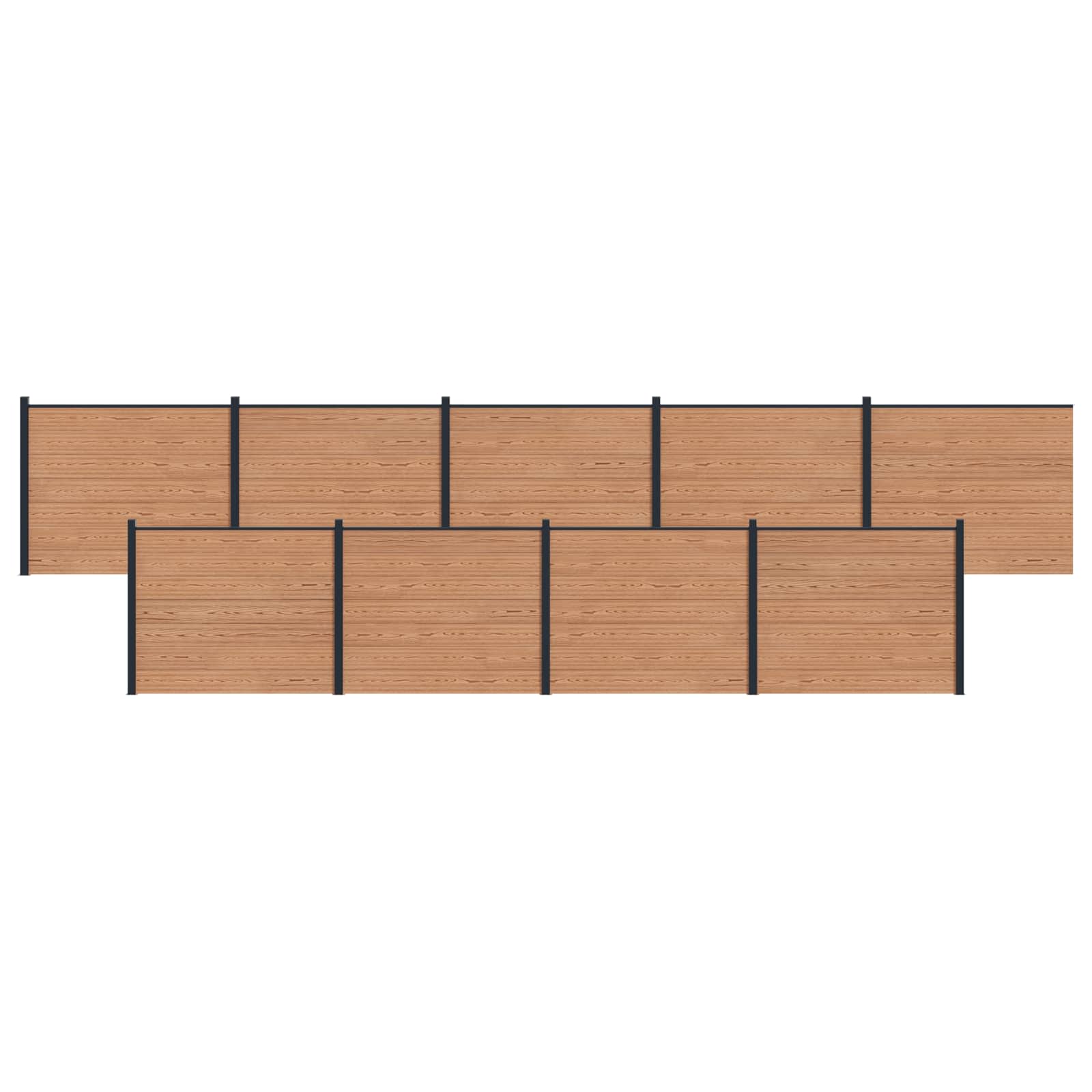 Zaunelement 9 Pcs Wpc Und Aluminium