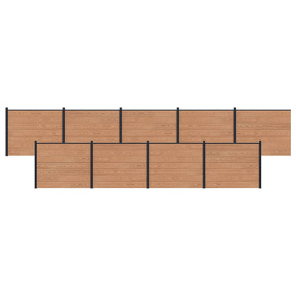 Zaunelement 9 Pcs Wpc Und Aluminium